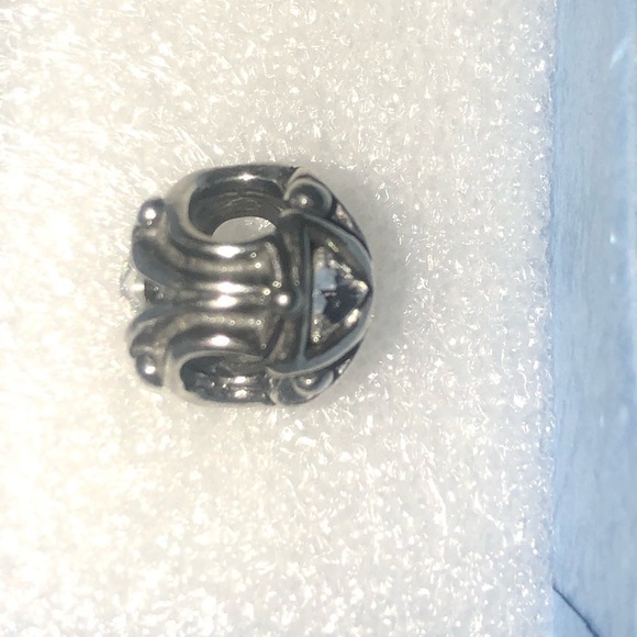 TROLLBEADS Sterling Silver Crystal Triangles Splitter Pendant Charm Bead 12301 - Picture 2 of 8